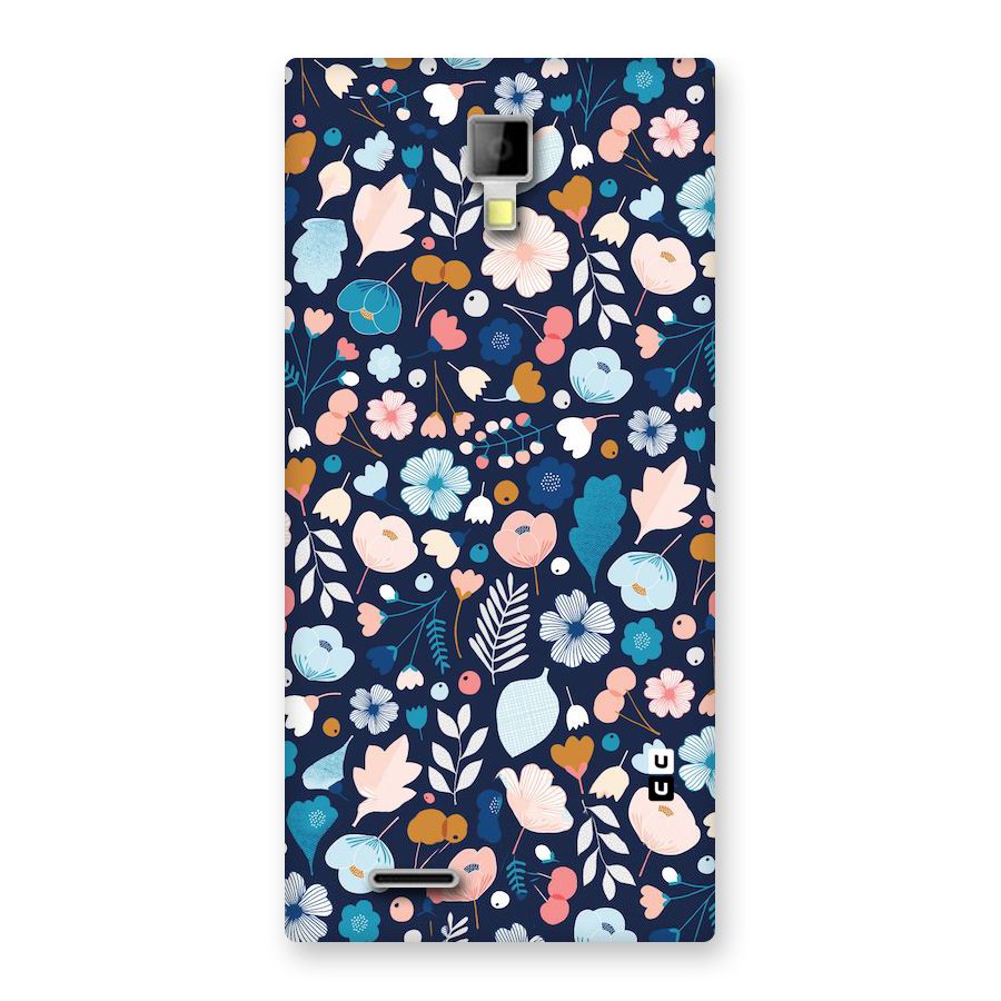 Blue Floral Back Case for Micromax Canvas Xpress A99