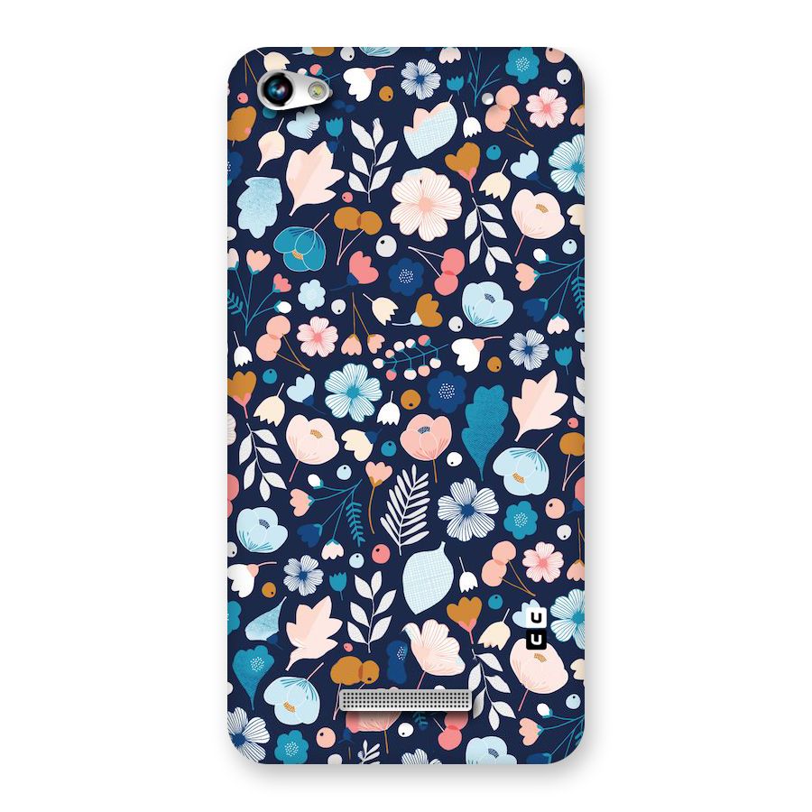 Blue Floral Back Case for Micromax Hue 2
