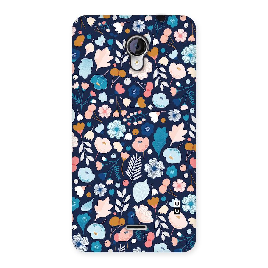 Blue Floral Back Case for Micromax Unite 2 A106