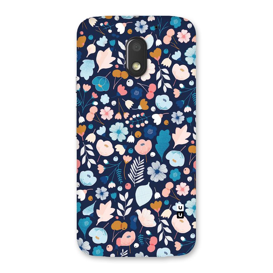 Blue Floral Back Case for Moto E3 Power
