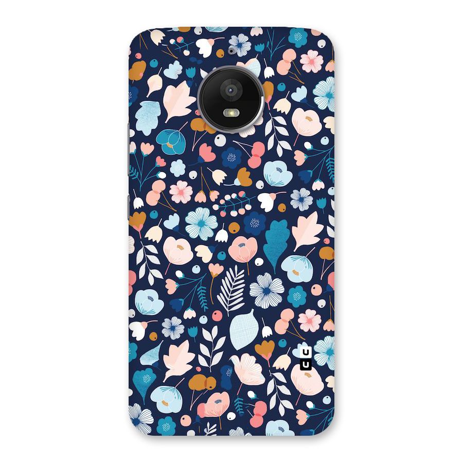 Blue Floral Back Case for Moto E4 Plus