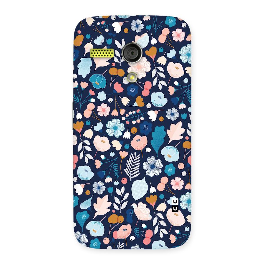 Blue Floral Back Case for Moto G