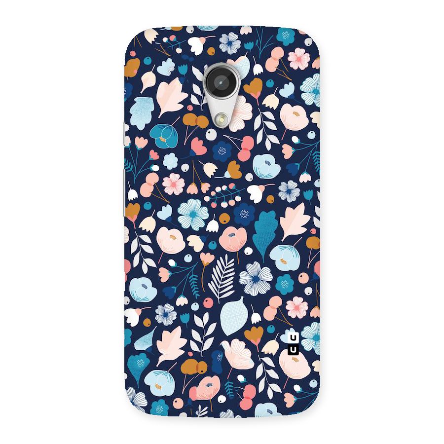 Blue Floral Back Case for Moto G 2nd Gen