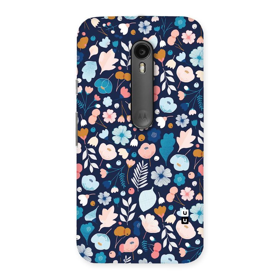 Blue Floral Back Case for Moto G Turbo