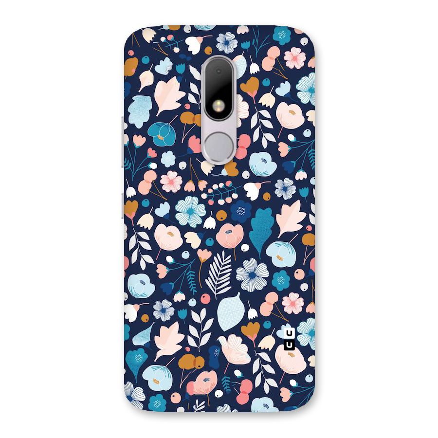 Blue Floral Back Case for Moto M