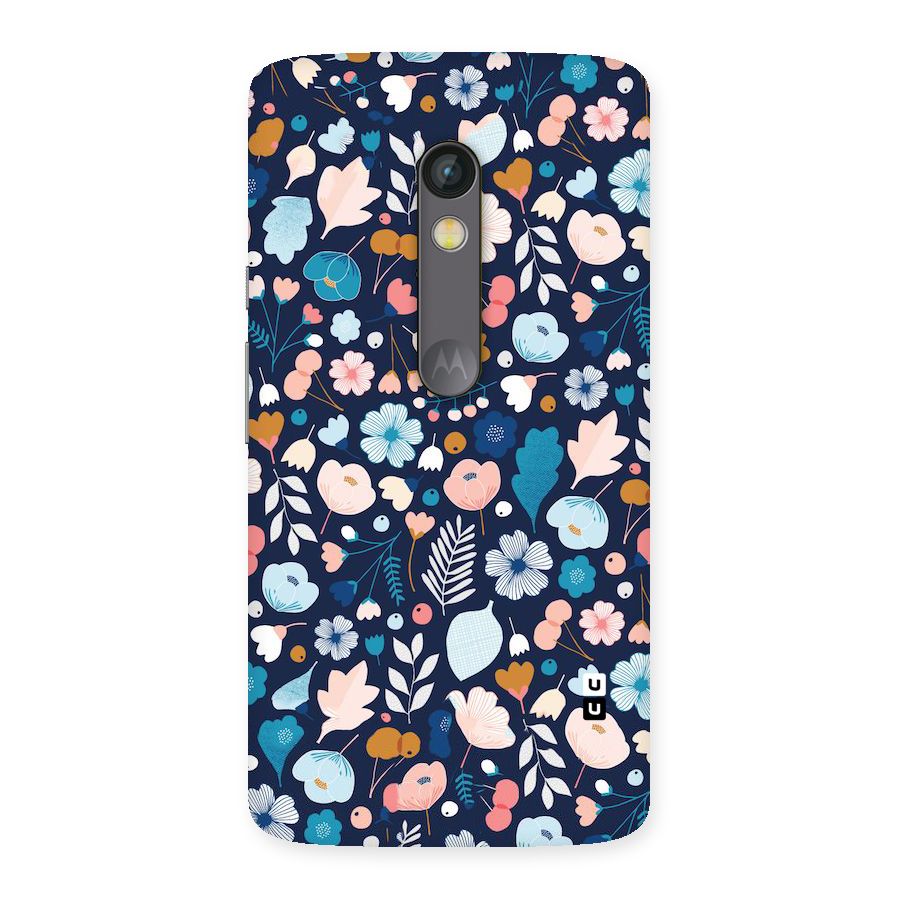 Blue Floral Back Case for Moto X Play