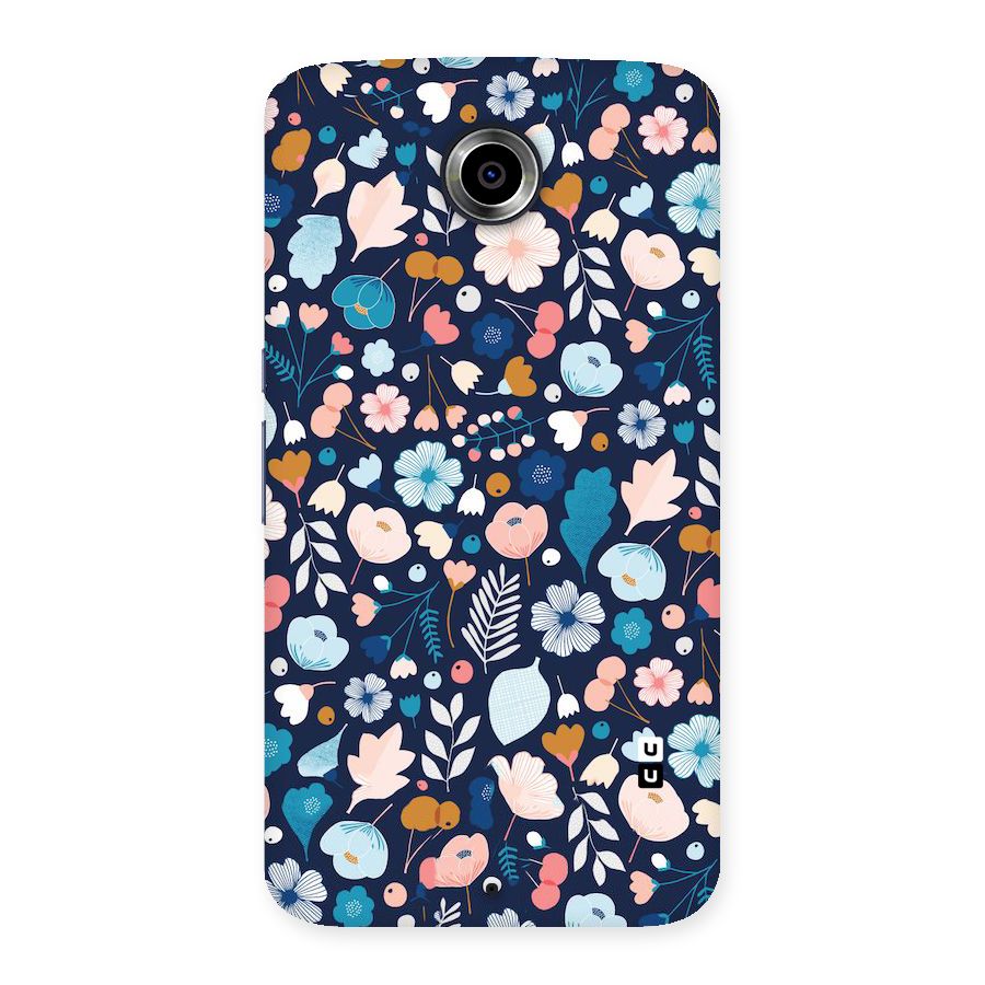 Blue Floral Back Case for Nexsus 6