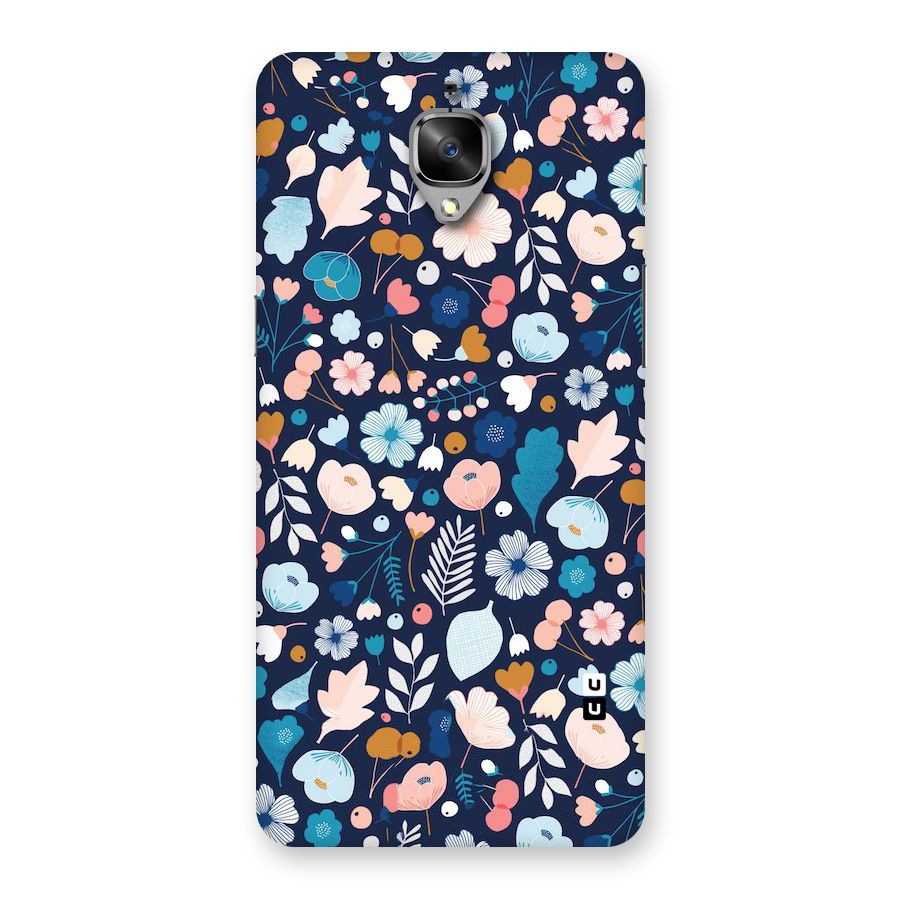 Blue Floral Back Case for OnePlus 3
