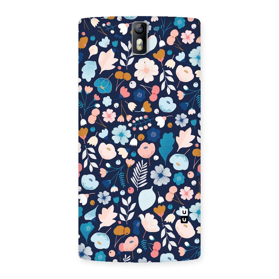 Blue Floral Back Case for One Plus One