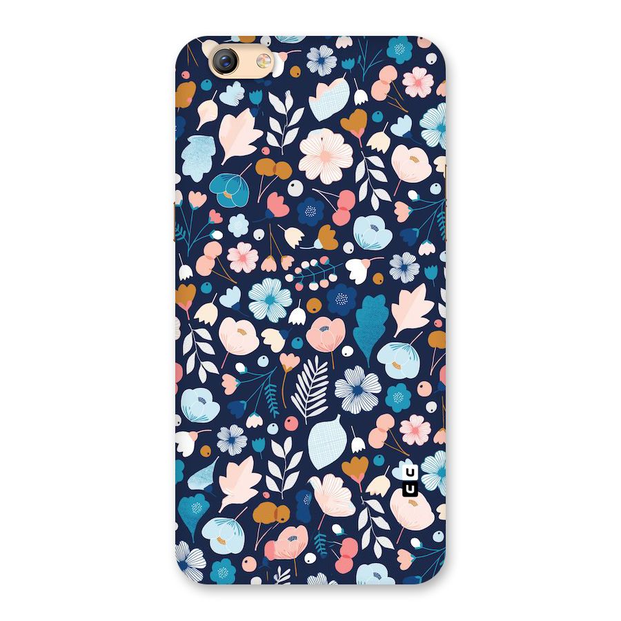 Blue Floral Back Case for Oppo F3 Plus