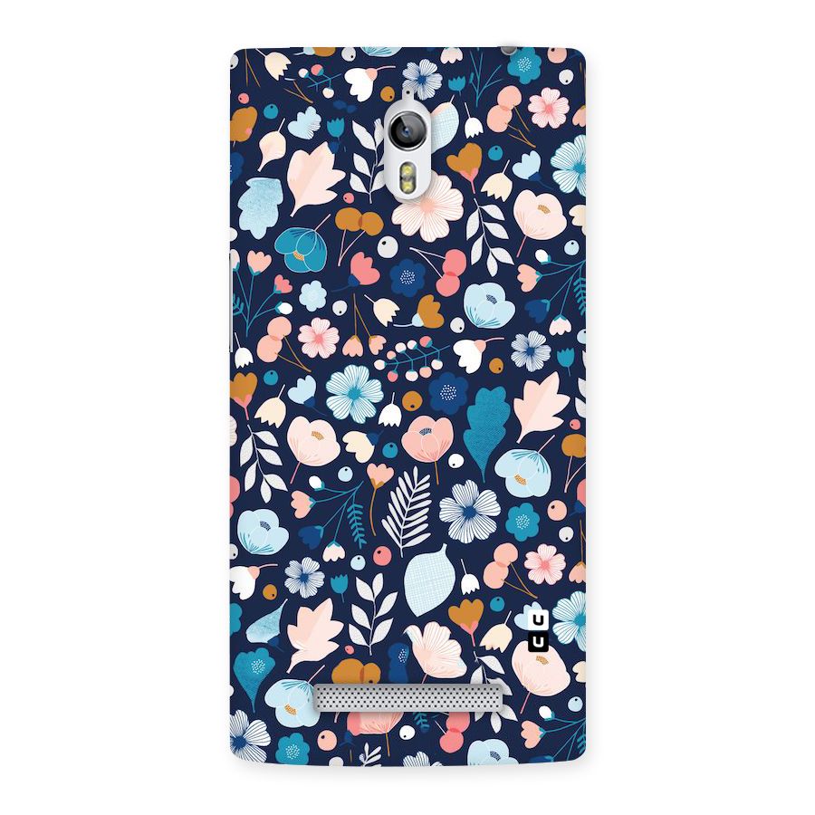 Blue Floral Back Case for Oppo Find 7