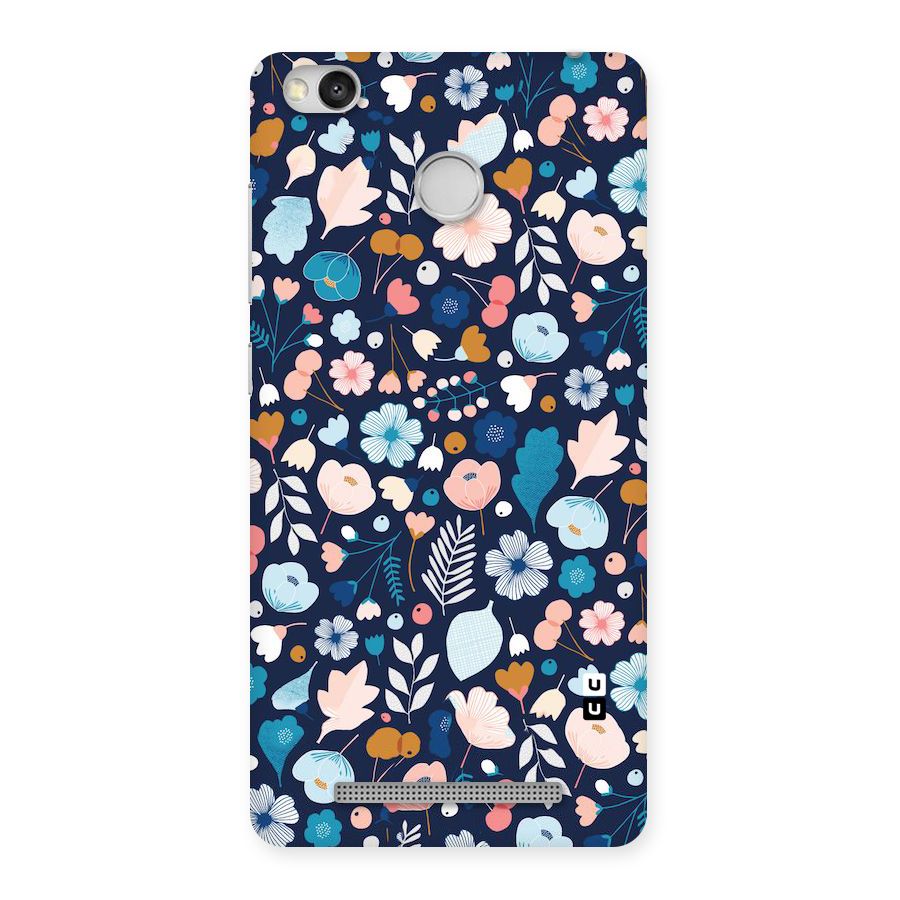 Blue Floral Back Case for Redmi 3S Prime