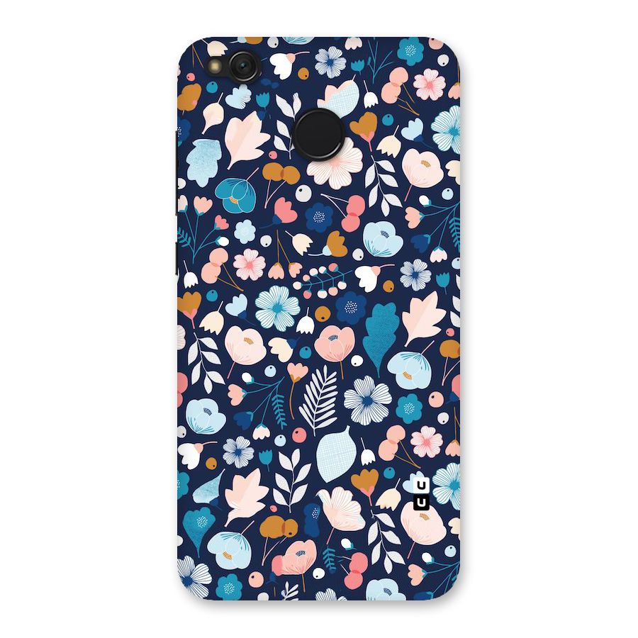 Blue Floral Back Case for Redmi 4