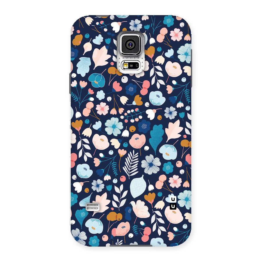 Blue Floral Back Case for Samsung Galaxy S5