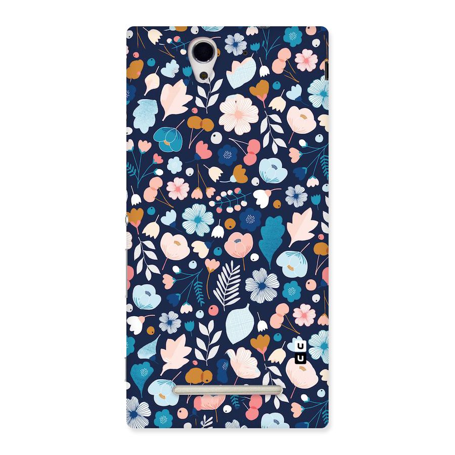 Blue Floral Back Case for Sony Xperia C3