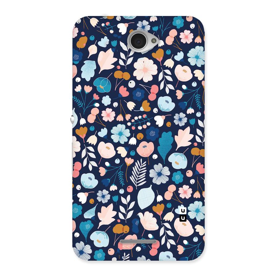 Blue Floral Back Case for Sony Xperia E4