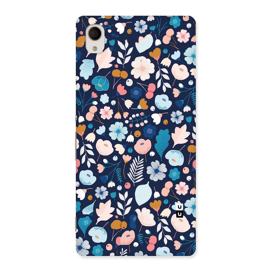 Blue Floral Back Case for Sony Xperia M4