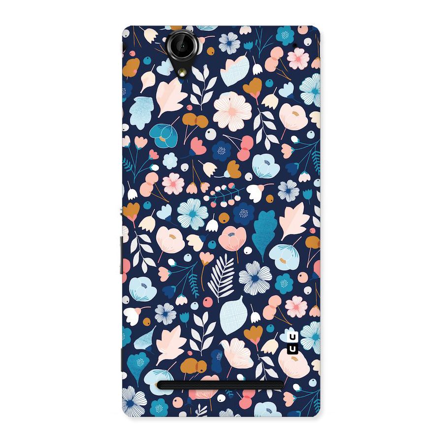 Blue Floral Back Case for Sony Xperia T2