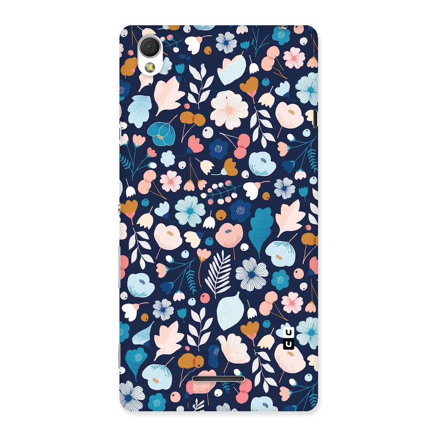 Blue Floral Back Case for Sony Xperia T3