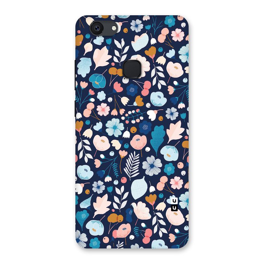 Blue Floral Back Case for Vivo V7 Plus