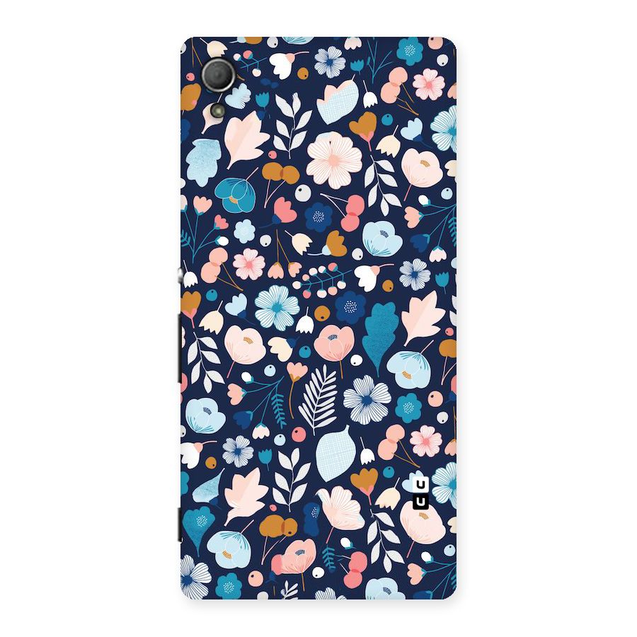 Blue Floral Back Case for Xperia Z3 Plus