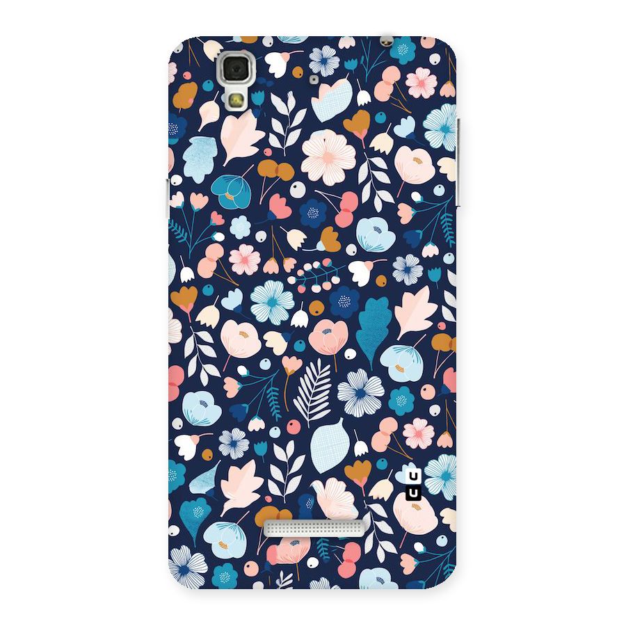Blue Floral Back Case for Yu Yureka