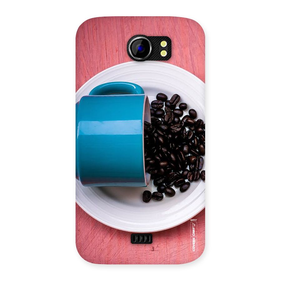 Blue Mug And Beans Back Case for Micromax Canvas 2 A110