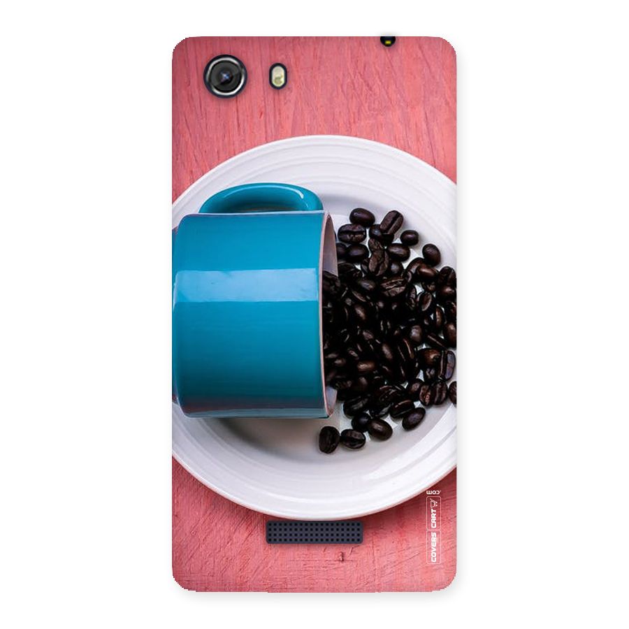 Blue Mug And Beans Back Case for Micromax Unite 3