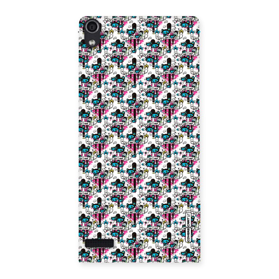 Blue Pink Pattern Back Case for Ascend P6