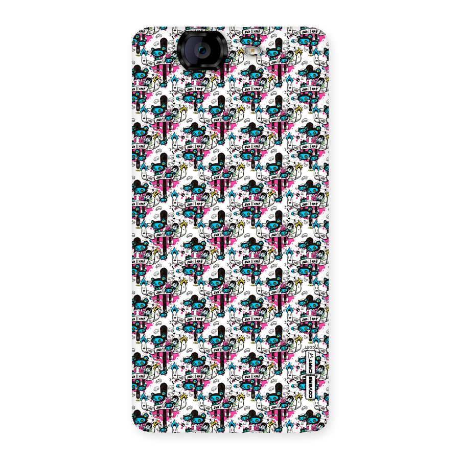 Blue Pink Pattern Back Case for Canvas Knight A350