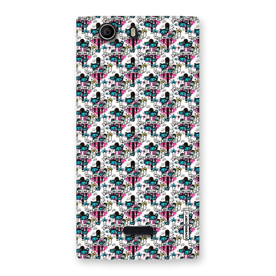 Blue Pink Pattern Back Case for Canvas Nitro 2 E311