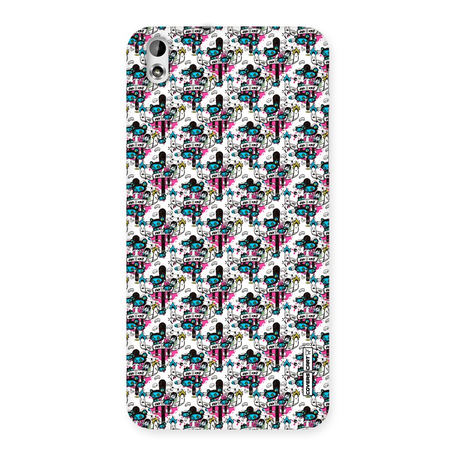 Blue Pink Pattern Back Case for HTC Desire 816g