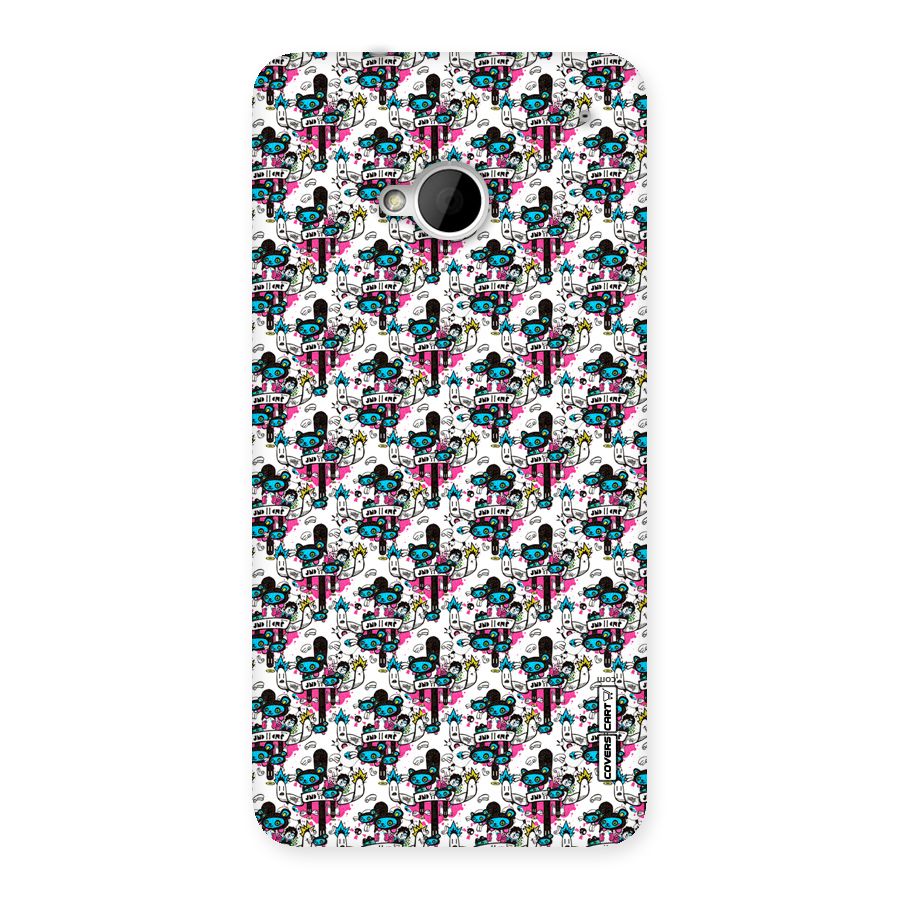 Blue Pink Pattern Back Case for HTC One M7