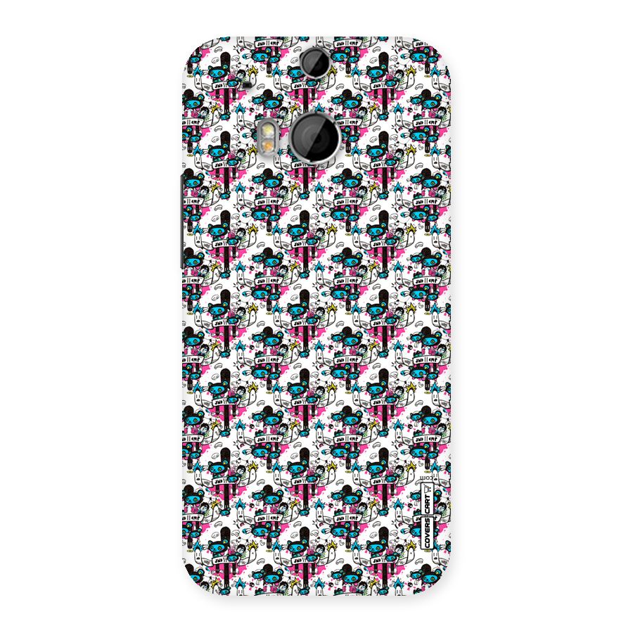 Blue Pink Pattern Back Case for HTC One M8