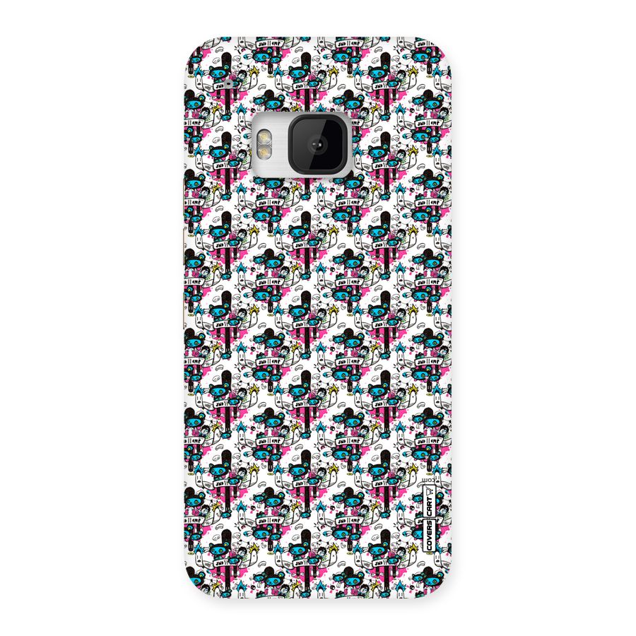 Blue Pink Pattern Back Case for HTC One M9
