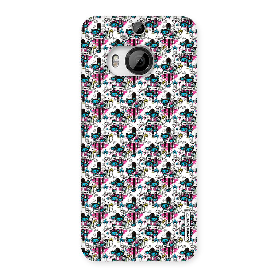 Blue Pink Pattern Back Case for HTC One M9 Plus