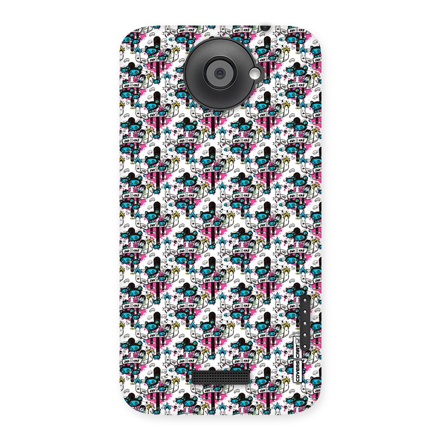 Blue Pink Pattern Back Case for HTC One X