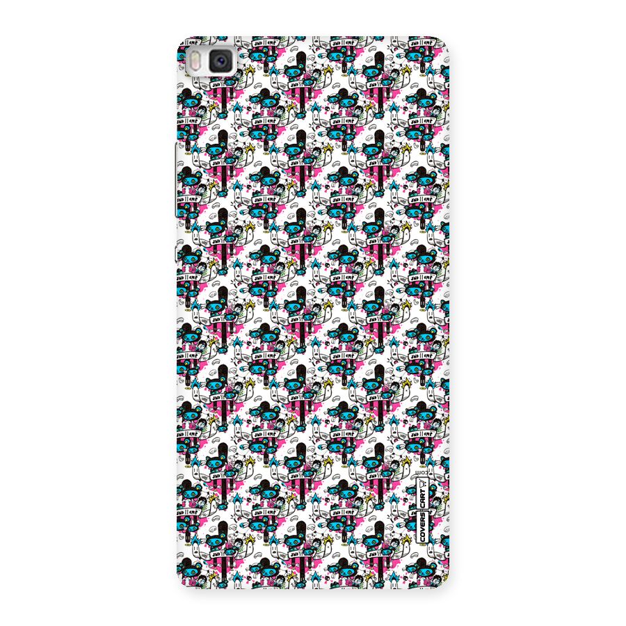 Blue Pink Pattern Back Case for Huawei P8