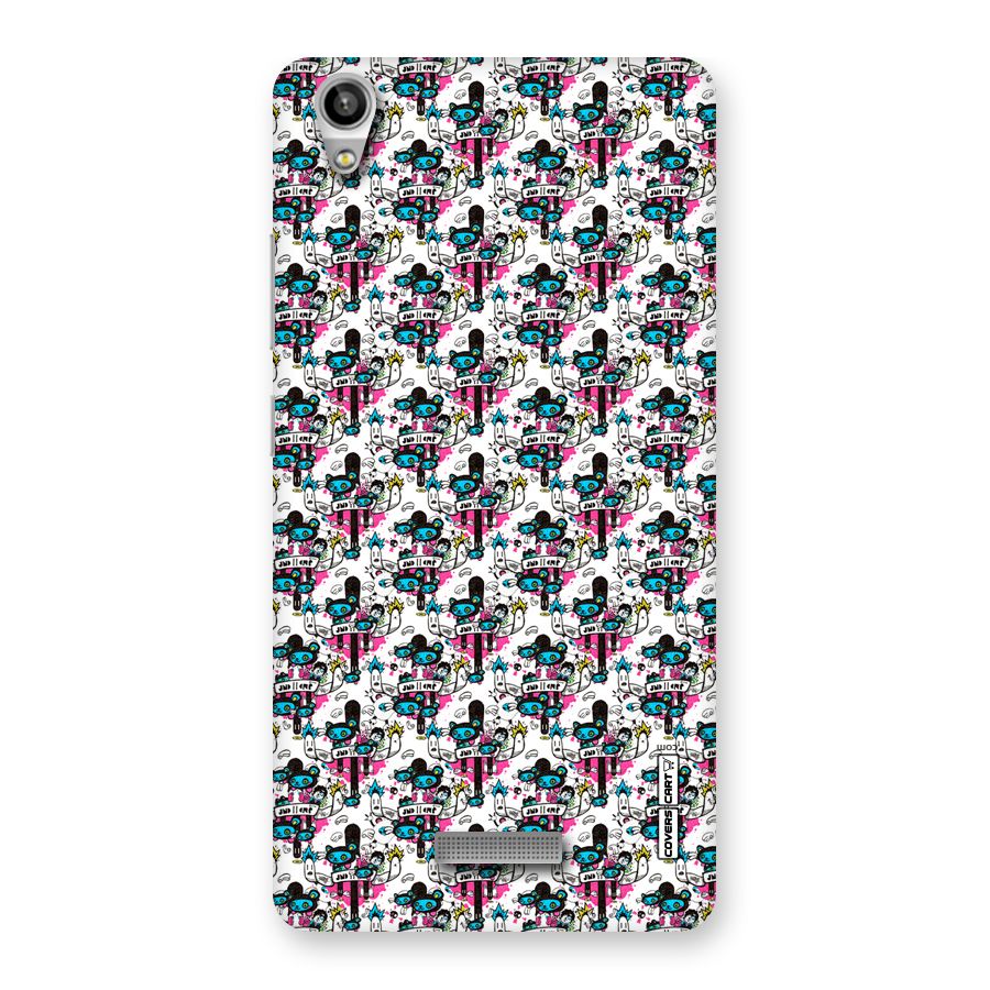 Blue Pink Pattern Back Case for Lava-Pixel-V1