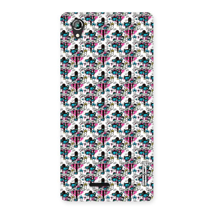 Blue Pink Pattern Back Case for Lava Iris 800
