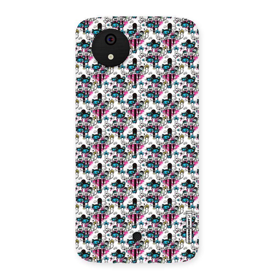 Blue Pink Pattern Back Case for Micromax Canvas A1