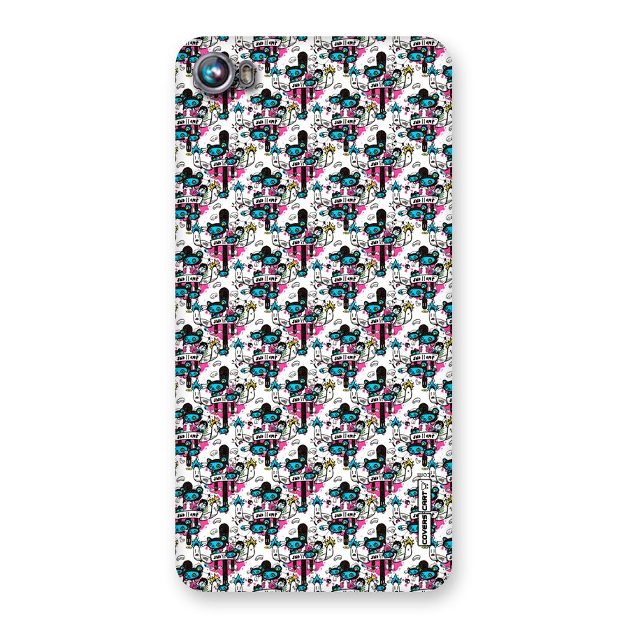 Blue Pink Pattern Back Case for Micromax Canvas Fire 4 A107