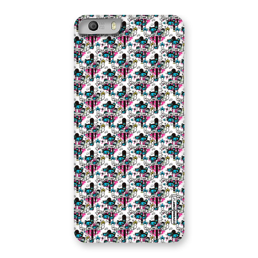 Blue Pink Pattern Back Case for Micromax Canvas Knight 2