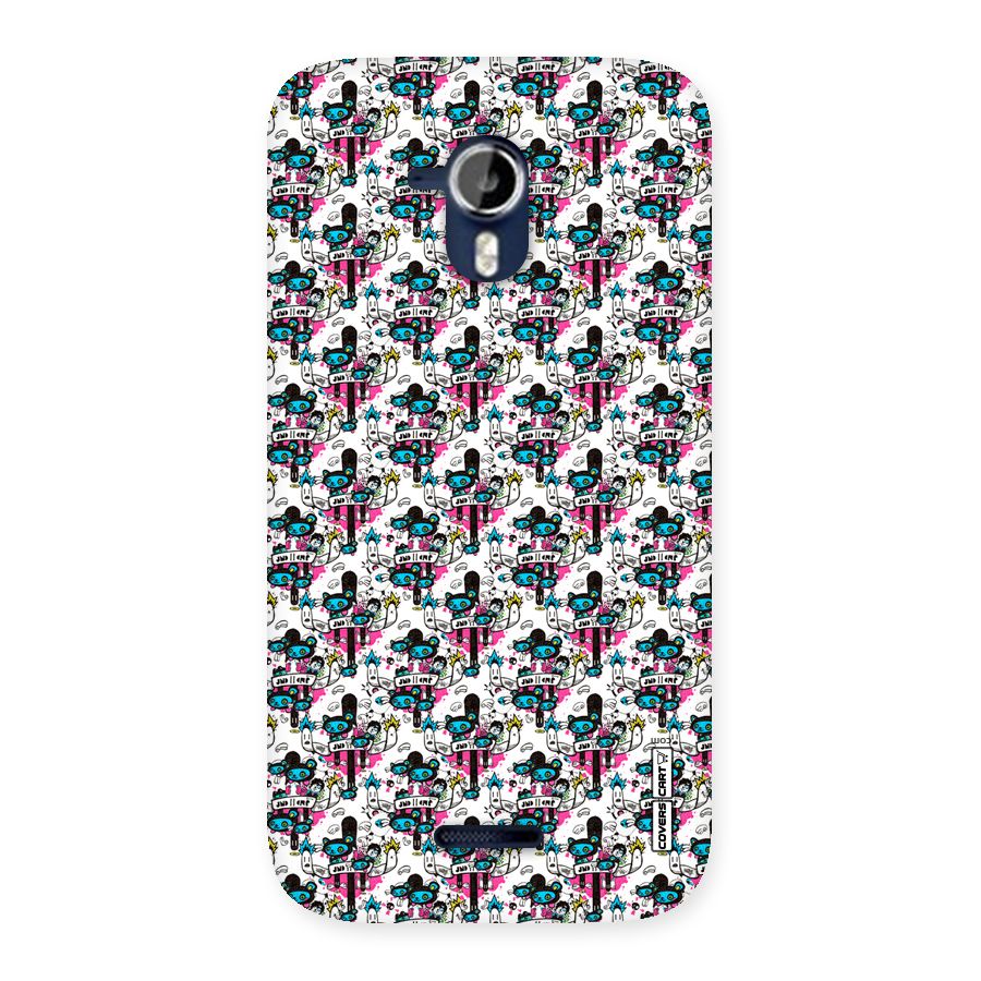 Blue Pink Pattern Back Case for Micromax Canvas Magnus A117