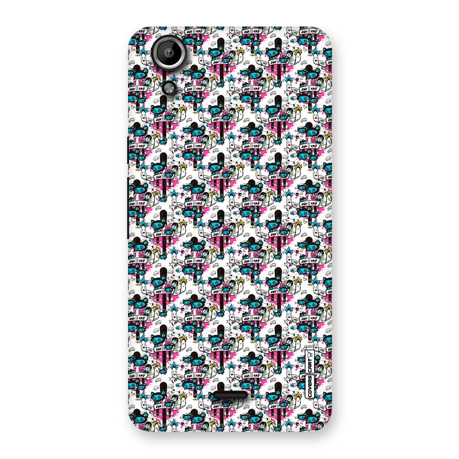 Blue Pink Pattern Back Case for Micromax Canvas Selfie Lens Q345