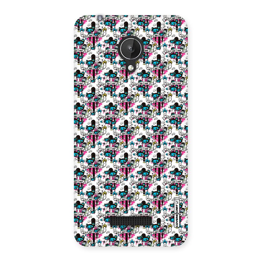 Blue Pink Pattern Back Case for Micromax Canvas Spark Q380