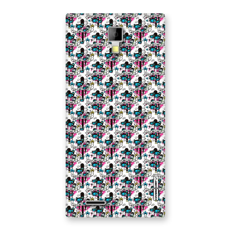 Blue Pink Pattern Back Case for Micromax Canvas Xpress A99