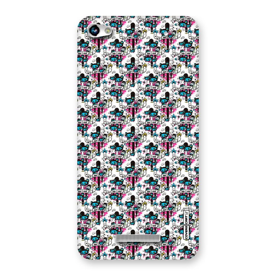 Blue Pink Pattern Back Case for Micromax Hue 2
