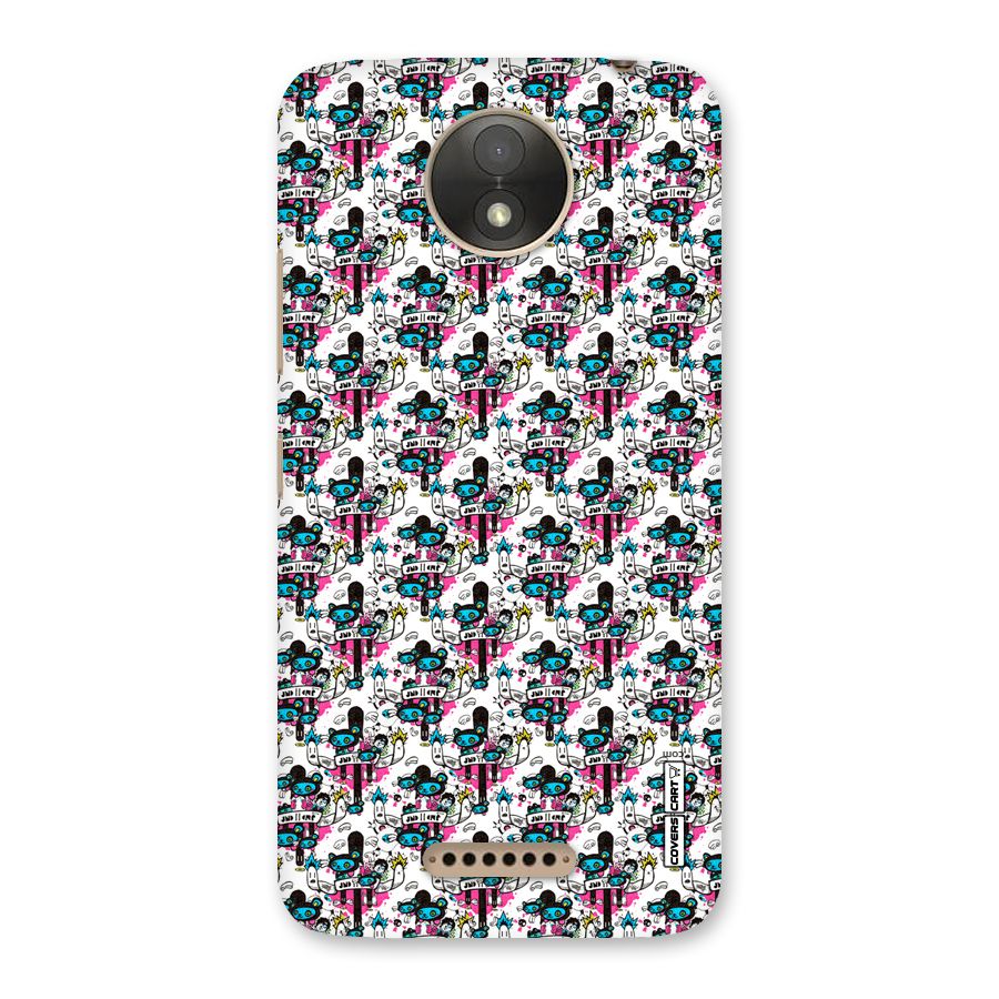 Blue Pink Pattern Back Case for Moto C Plus