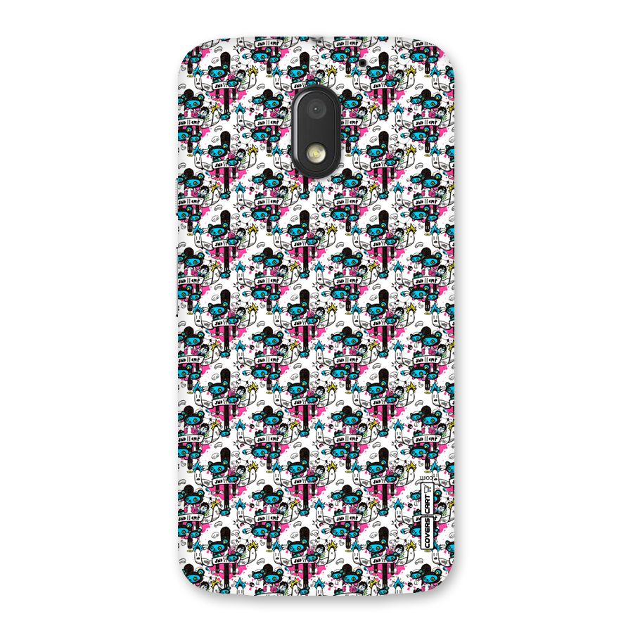 Blue Pink Pattern Back Case for Moto E3 Power